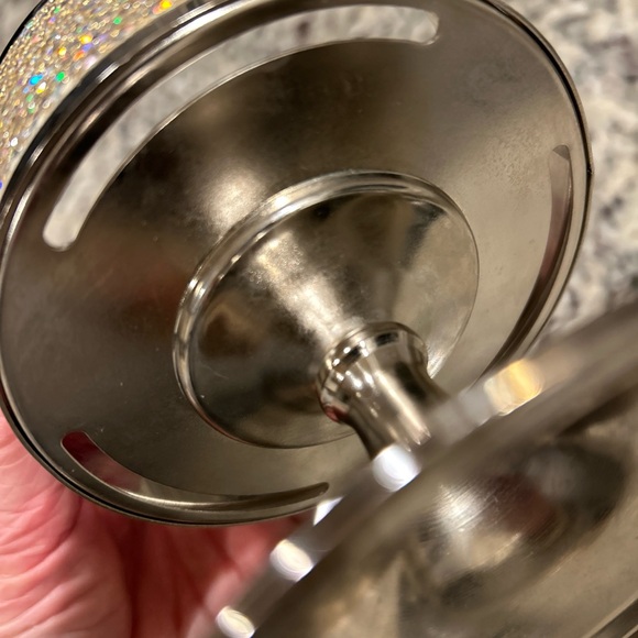 Bath and Body Works 3 Wick Candle Holder Glitter  Bow  Sparkle Pedestal - Picture 7 of 7